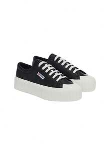 Superga 2631 Stripe Women Casual Shoes Black / White S21222W - Black - View 4