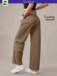 OutZeal Pantalones deportivos de pierna recta con bolsillos laterales de tacto fresco para mujer, de uso diario y casual