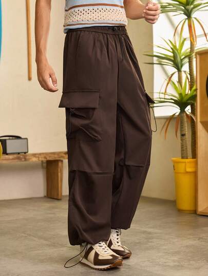 Open Phase STONE DISTRICT 功能性伞兵工装裤，男士高街时尚品牌宽松嘻哈风格阔腿直筒休闲长裤，男士户外街头服饰