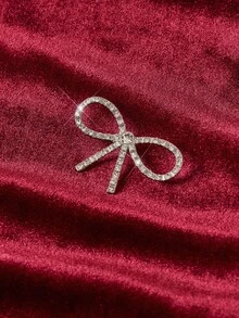 优雅的勃艮第天鹅绒不对称下摆水钻蝴蝶结装饰上衣和 A 字中长裙两件套，复古风格，适合少女，适合外出、聚会、派对、圣诞节、新年 - 酒紅色 - 查看 4