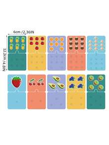 Zazumi 1PC Bead Clamping Matching Toy Montessori Early Education Fine Motor Skill Training Number Fruit Cognition Focus Training Tool For Kids - Multicolor - View 3
