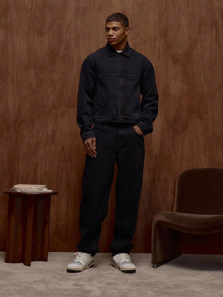 Musero Regular Fit Basic Denim Jeans Pocket Detailing Fall/Autumn Winter Capsule - Black - View 1