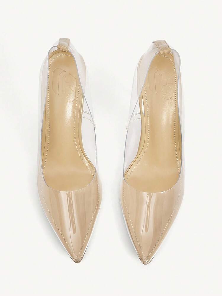 CUCCOO SZL Sexy Fashion Pointed Toe Transparent Fuchsia High Heel Pumps, Suitable For Party, Date Night, Spring Casual Outfit, Night Look For Christmas Spring Shoes