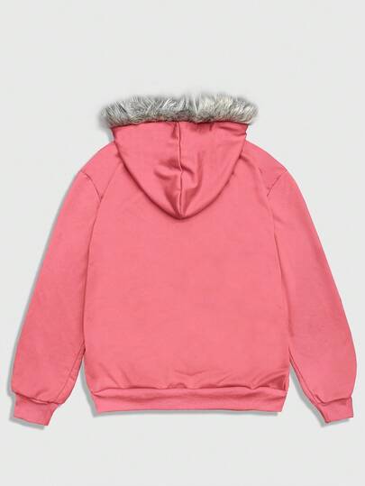 Goth Sudadera casual versátil con capucha y gráfico de cruz vintage con ribete de pelo para hombres, otoño