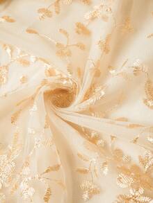 Ellevyn 金色蕾丝夹克和连衣裙优雅女士套装，适合派对、商务聚会 - 金色 - 查看 10