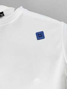 Manfinity Joysei Men Fashionable Casual Young Casual Funny Cartoon Embroidered Oversized Loose Drop Shoulder Crew Neck Pullover Fleece Sweatshirt, Suitable For Autumn/Winter, Dating, Gathering, Suitable For Couples, Family Matching, Great Gift For Boyfriend