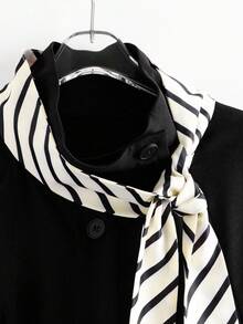 Franclia 优雅高端女神风连衣裙，女士2025秋冬新款高品质收腰长裙 - 黑色 - 查看 3