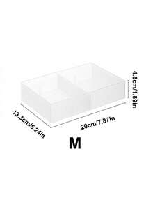 Madebyblanc 1 pieza Caja de almacenamiento estilo japonés simple con divisor - Organizador de mesa con estante escarchado para vajilla, cosméticos, divisor de cajón - Blanco - Ver 9