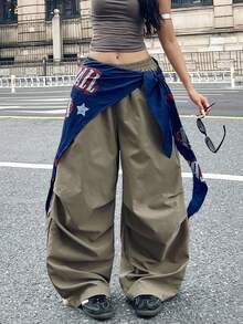 Coolane 女士秋季音乐会狂欢节外出文艺复兴博览会复古街头服饰围巾配饰阔腿裤 - 棕色 - 查看 5