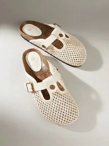 Solecia Chaussures mules à semelle épaisse pour femmes, bout fermé, décontractées pour le printemps/automne