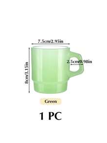 Joivida 1 件玉石玻璃咖啡杯牛奶杯优雅玻璃器皿耐高温玻璃杯适合送礼和日常使用 - 彩色 - 查看 8