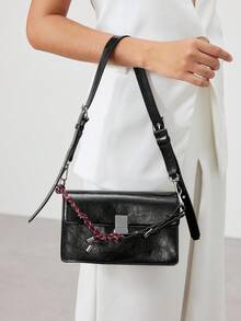 SHECARRY Women's Fashion Versatile Simple Commuter Handbag - Black - View 10