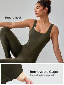 GLOWMODE 24" FeatherFit™ Tummy Control Open Back Gym Yoga Sports Jumpsuit Bodysuit Elegant For Woman