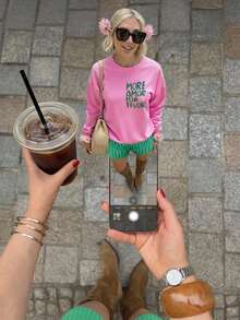 DrmWander Plus Size Graphic Long Sleeve Sweatshirt, Streetwear Style, Cute Autumn/Winter Top, Vacation Vibe Fall Cloth For Women