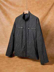 Manfinity Roghcode Young, Streetwear, Snowflake Dotted Grey Men's Jacket, Fall/Winter - Grey - View 5