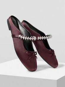 MOTF ZAPATOS PLANOS TIPO MARY JANE VINTAGE CÓMODOS Y CASUALES CON TIRAS DE STRASS - Café integral - Ver 9