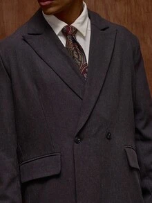 Musero Men Long Sleeve Double Breasted Blazer Fall/SPRING SUMMER Clothes Tailoring Suits - Navy Blue - View 2