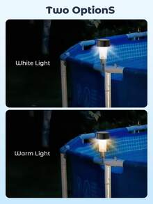 Teckwe 6 件户外太阳能泳池灯 LED 栅栏灯 防水灯 黄昏/黎明自动开关 适用于泳池栅栏、花园、门廊、过道、家居装饰 - 黑色 - 查看 6