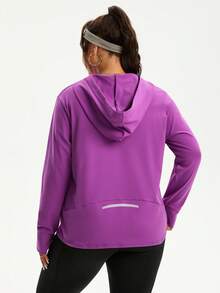Rhythm Era 大码女式新款百搭户外跑步健身瑜伽运动衫 - 紫色 - 查看 2