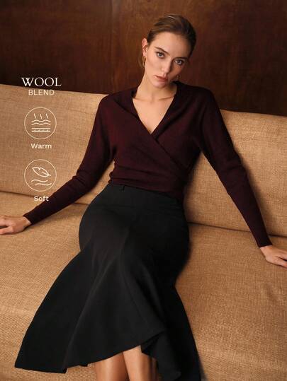 MOTF PREMIUM WRAP RUCHED CARDIGAN