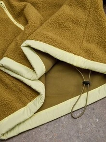 Activina Sweatshirt Wanita Motif Patchwork Warna Kontras dengan Lapisan Termal - Olive Green - View 8