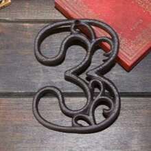 1pc Premium Cast Iron House Numbers - 4.5" Heavy Duty Address Plates, Rust-Resistant, Handcrafted Vintage Number Signs - Front Porch Decor, Mailbox Signs, Driveway Markers - Farmhouse Style Home Decor - Weatherproof Property Signs - Improve House Appeal - Housewarming Gifts - Luxury Estate Signs - Multicolor - View 15