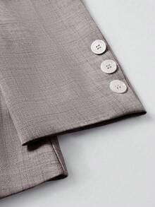 Calvornis Men's Casual Commuter Solid Color Jacket And Pants Suit - Chocolate Brown - View 8