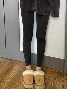 DAZY Women's Slim Fit Thermal Lined Leggings, Autumn/Winter Women Fleece Tights