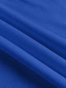 SUPERMAN X SHEIN 年轻男孩休闲时尚街头标志印花撞色领落肩宽松套头衫，秋季/春季 - 白色 - 查看 5