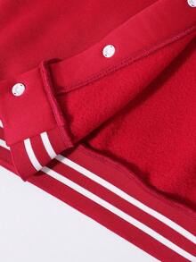 SHEIN Streecool Kids Streecool Tween Girl Girls Casual Comfortable Fashionable Design Daily Versatile Graphic Letter & Number Bomber Jacket, Autumn/Winter Fall