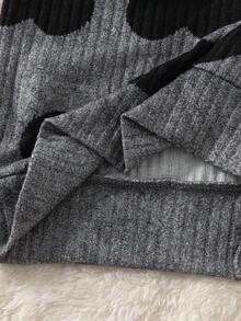 Genkimix Kids Young Girl Heart Print Casual Long Sleeve Single-Breasted Knitted Cardigan, Spring/Autumn - Multicolor - View 4