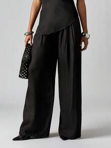 MISSGUIDED Bộ đồ phối đồ Palazzo không dây cho kỳ nghỉ, buổi tối, tiệc trang trọng, bộ đồ liền thân ống rộng thanh lịch, mặc trong mọi dịp, mùa thu, mùa đông, mùa xuân, mùa hè, mọi mùa - màu đen - Xem 4