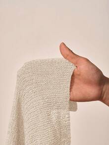 Zivah Sexig sjalponcho med mångsidig stickad kapelett, spaghettiband, v-ringad asymmetrisk axeldesign, semesterstil - Aprikos - Visa 8