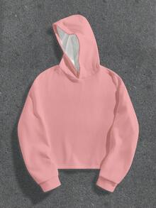 Manfinity ZONE917 Men ZONE917 Cropped Hoodie With Pink Graffiti Haha Face Graphic, Fall