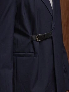 Musero 超大廓形单排扣西装外套（仅限秋冬/春夏款） - 藏蓝色 - 查看 6