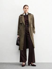CUCCOO BIZCHIC 女士时尚咖啡色舒适松紧带尖头粗高跟鞋，通勤、度假和外出必备 - 咖啡棕 - 查看 9