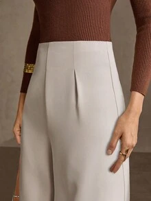 MOTF PREMIUM PANTALONES DE CINTURA ALTA Y PIERNA ANCHA - Albaricoque - Ver 6