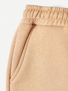 EURMUSE 2 Miếng Chi tiết Patched thư Eo dây rút Nhiệt Quần thể thao - Nhiều màu - Xem 8