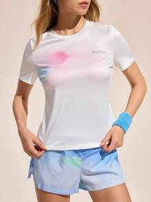 Exploreva Casual Versatile Gradient Running Yoga Outdoor T-Shirt - Multicolor - View 4