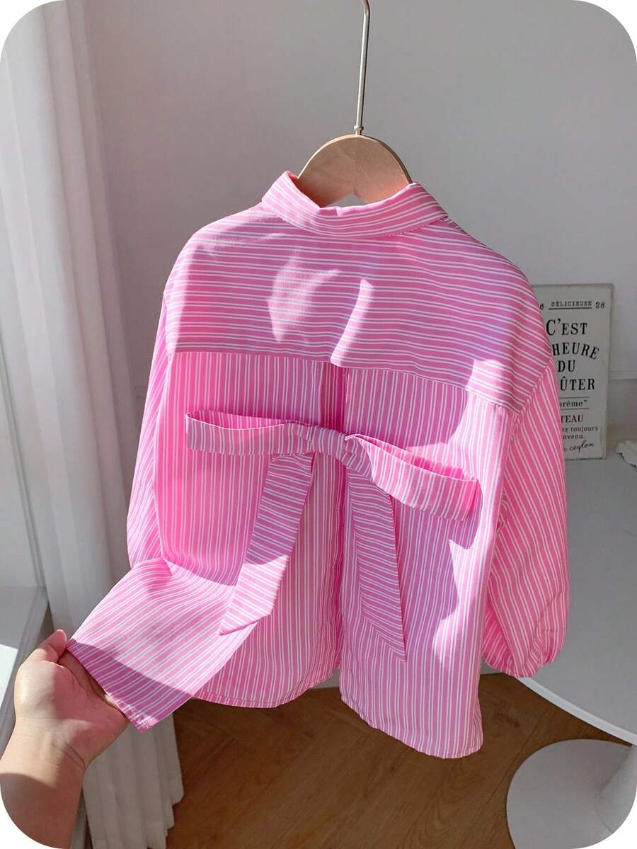 SHEIN 年轻女孩梭织纯色短款休闲衬衫