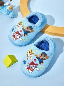 SHEIN | PAW Patrol Pantofole morbide e calde con stampa a cartoni animati blu per bambini, con suola antiscivolo in silicone, leggere e durevoli, adatte per bambini piccoli e ragazzi, per uso interno in casa, camera da letto, primavera, autunno e inverno, con motivi di cani, Chase, Rubble, unisex