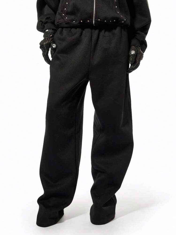 SUMWON WOMEN Halloween Gothic Letter Oversized Sweatpants With Contrast Stitch
