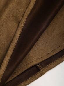 Sweetra Vintage Italian Style Maillard Color Pleated Bodycon Skirt, Sexy & Alluring For Autumn/Winter - Brown - View 6