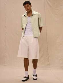 Musero Chemise à manches courtes boutonnée avec poche oversize et coupe ample