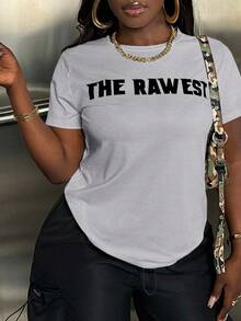 SHEIN Slayr Women's Letter Print Short Sleeve T-Shirt