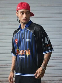 AXEPEAK 男士时尚休闲街头风格短袖 Polo 衫 - 彩色 - 查看 5