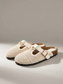 Solecia Chaussures mules à semelle épaisse pour femmes, bout fermé, décontractées pour le printemps/automne