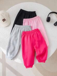 SHEIN 女婴休闲纯色针织保暖内衬裤（与上衣分开出售），秋冬