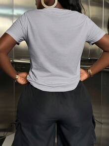 SHEIN Slayr Women's Letter Print Short Sleeve T-Shirt