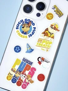 SHEIN | PAW Patrol 2 Pcs Non-Repeating Pattern Decoration Stickers, Water Cup, Mobile Phone Case DIY Material Stickers - Multicolor - View 4
